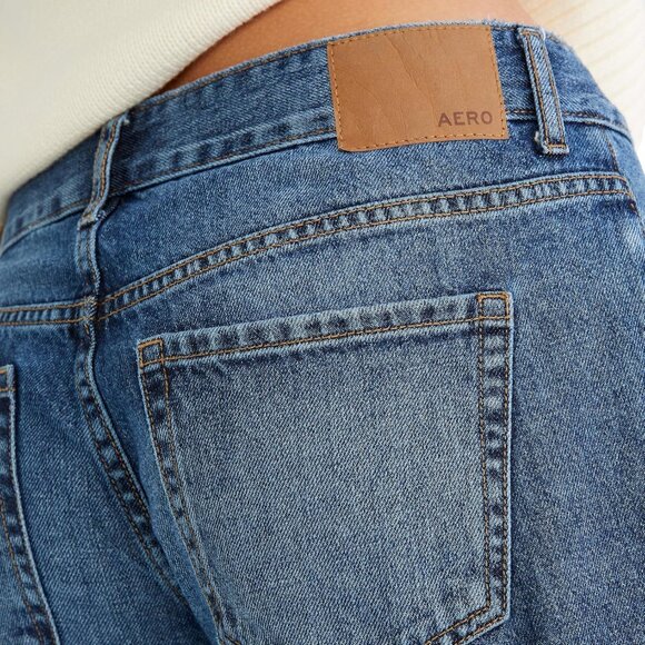 Women's Light Wash Wide Leg Jean Recycled Cotton Casual Relaxed Fit - Picture 4 of 4